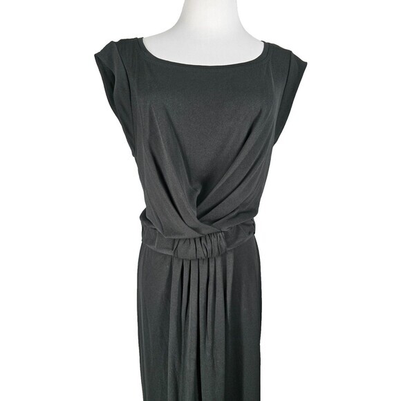 Piazza Sempione Little Black MIDI Dress Cap sleeves IT 48 - Picture 2 of 10